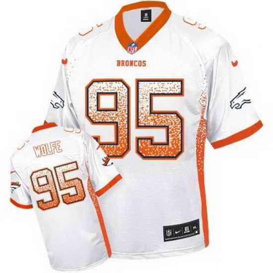 Nike Broncos #95 Derek Wolfe White Youth Stitched NFL Elite Drift Fashion Jersey